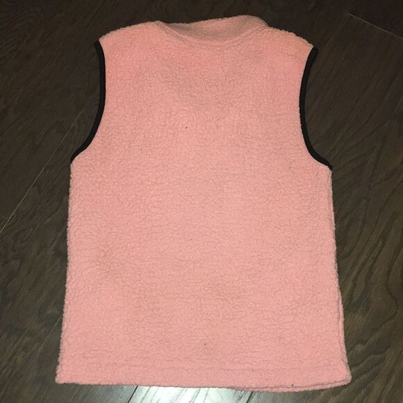 Sexy Love Pink Puppy Dog Mauve Pastel Pink Sherpa Full Zipper Fleece Vest Jacket - Picture 5 of 11